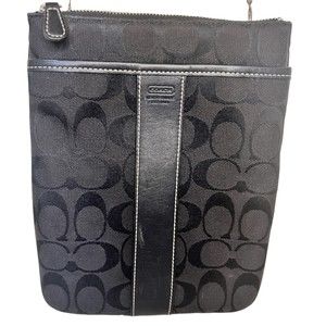 VINTAGE COACH CANVAS CROSSBODY BLACK